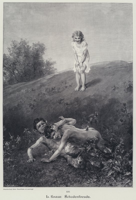 Schadenfreude (grabado) de Ludwig Knaus