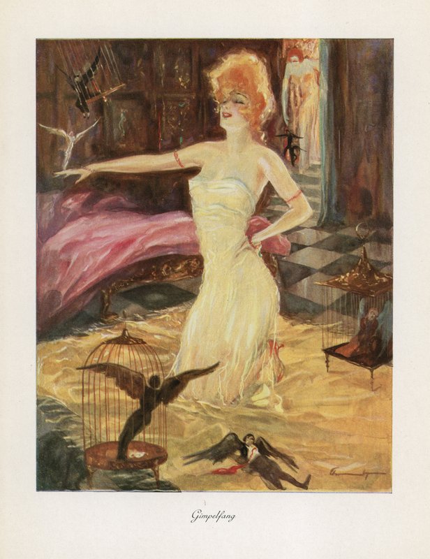 Gimpelfang (litografía en color) de Ludwig Lutz Ehrenberger