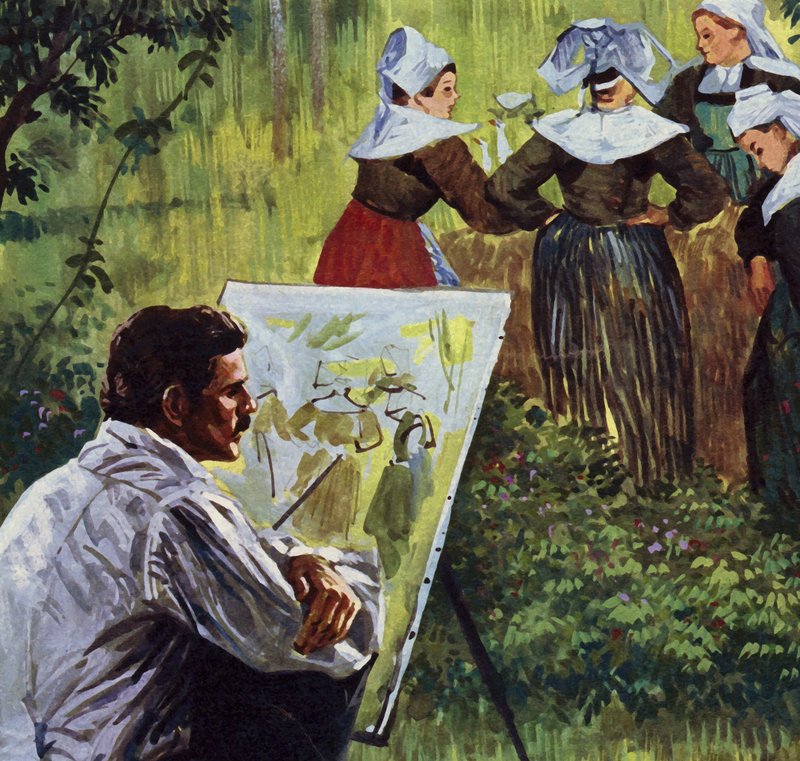Cezanne le inspiró paisajes bretones llenos de color (litografía en color) de Luis Arcas Brauner