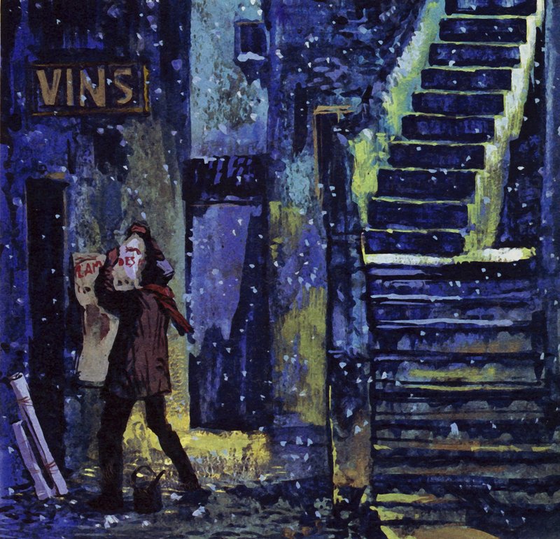 Gauguin verdiente seinen Lebensunterhalt als Plakatkleber im Winter 1885 in Paris von Luis Arcas Brauner