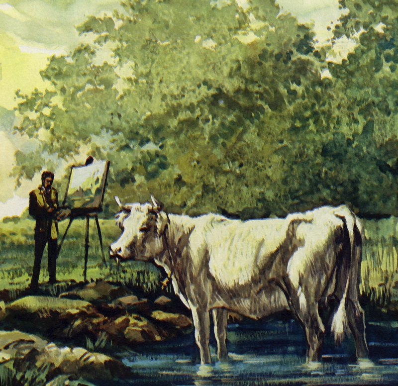 Renoir pinta la campiña que le rodea (litografía en color) de Luis Arcas Brauner