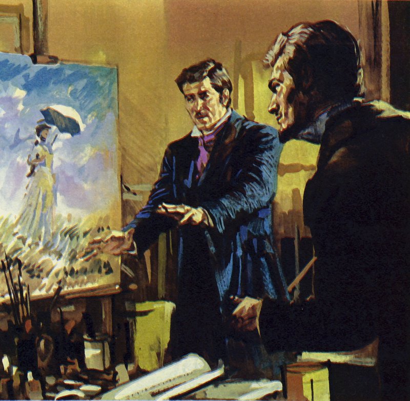 Renoir trabajó junto a su amigo Monet desarrollando un estilo pictórico conocido como Impresionismo (litografía en color) de Luis Arcas Brauner