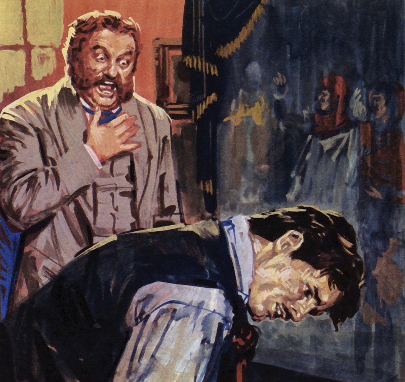 Cuando Eugene Delacroix desveló su cuadro a Guerin, el artista quedó horrorizado (litografía en color) de Luis Arcas Brauner