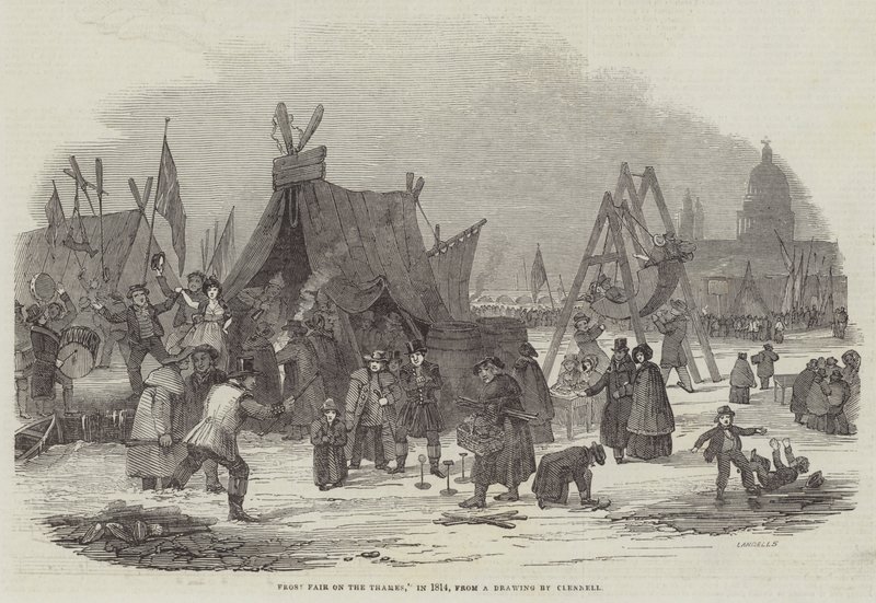 Feria de hielo en el Támesis, en 1814 de Luke Clennell