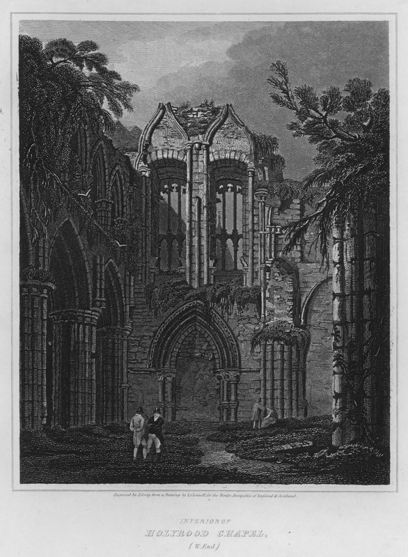 Interior de la Capilla de Holyrood, West End de Luke (after) Clennell