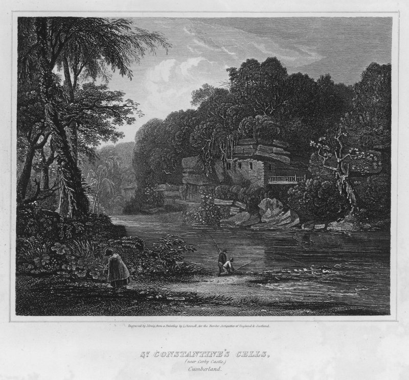 Las celdas de San Constantino, cerca del Castillo de Corby, Cumberland de Luke (after) Clennell
