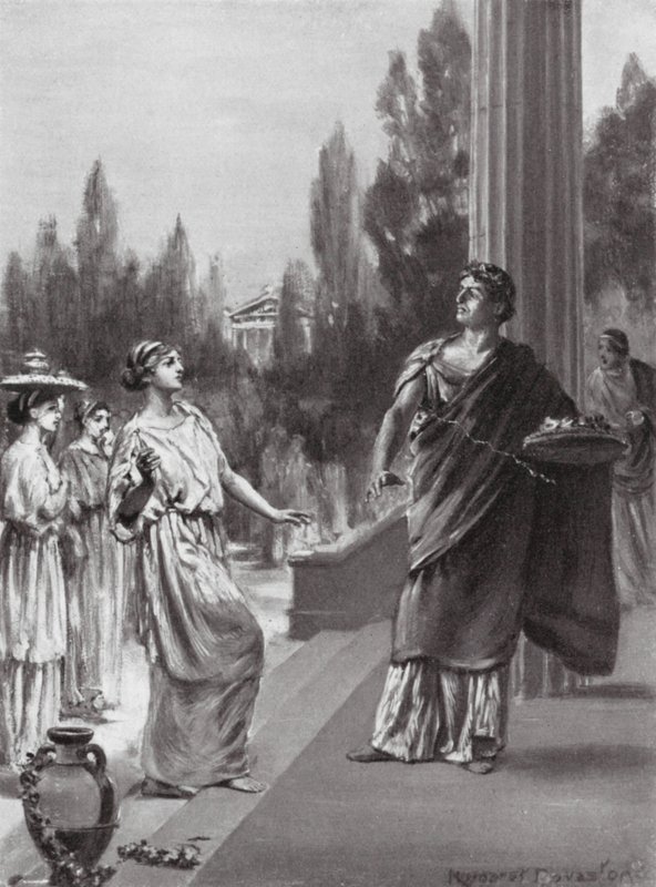 Hiparco insulta a la hermana de Harmodio (lito) de Margaret (after) Dovaston