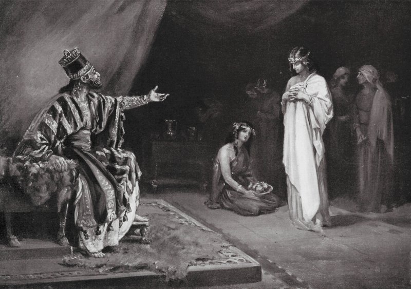 Matrimonio de una princesa asiria con Kara-indash, rey de Babilonia (litografía) de Margaret (after) Dovaston