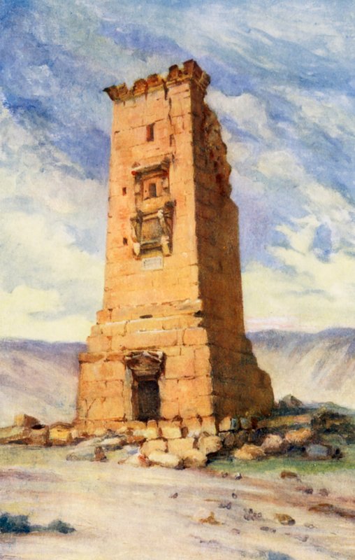 A Torre mortuoria, Palmira (litografía en color) de Margaret Thomas