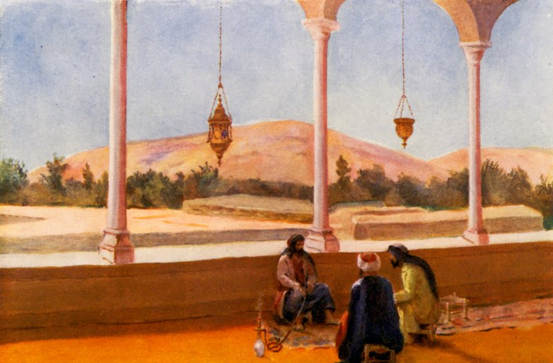 Interior de una casa particular, Damasco (litografía en color) de Margaret Thomas