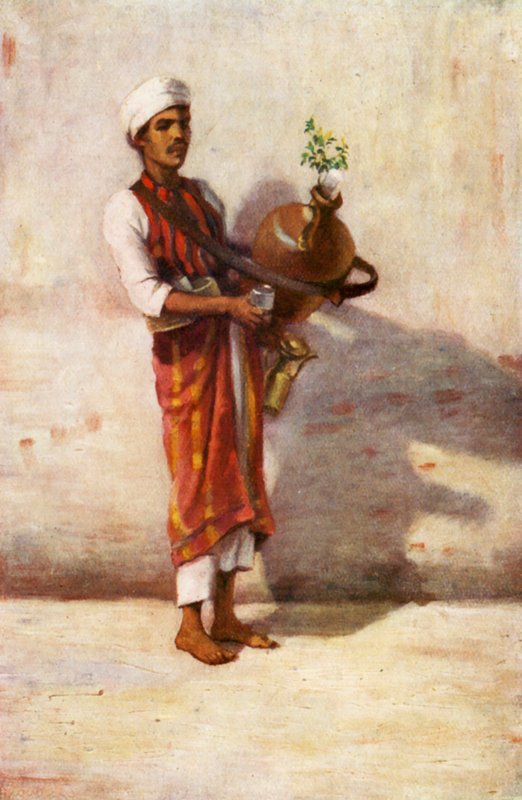 Vendedor de agua (litografía en color) de Margaret Thomas