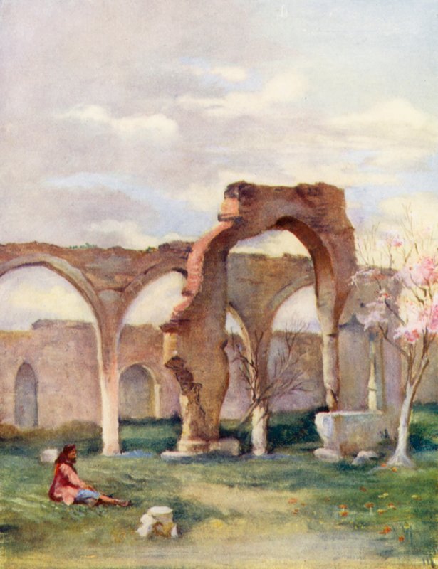 Sitio de la casa de Naamán el Sirio, Damasco (litografía en color) de Margaret Thomas