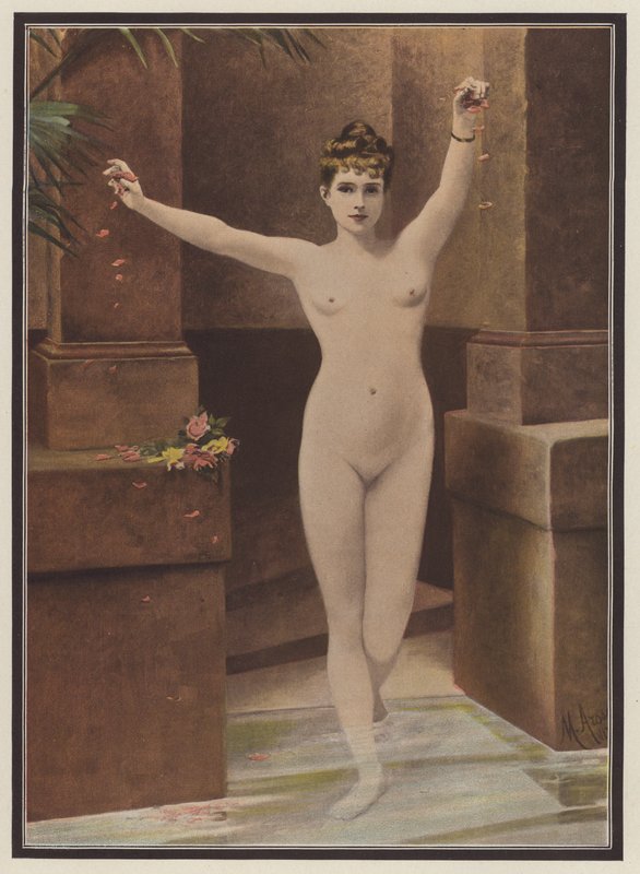 En el baño (litografía en color) de Marguerite Arosa