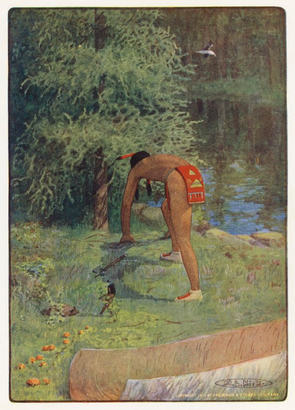 Ilustración para Hiawatha de Longfellow (litografía en color) de Maria Louise Kirk