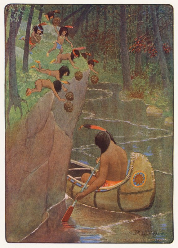 Ilustración para Hiawatha de Longfellow (litografía en color) de Maria Louise Kirk