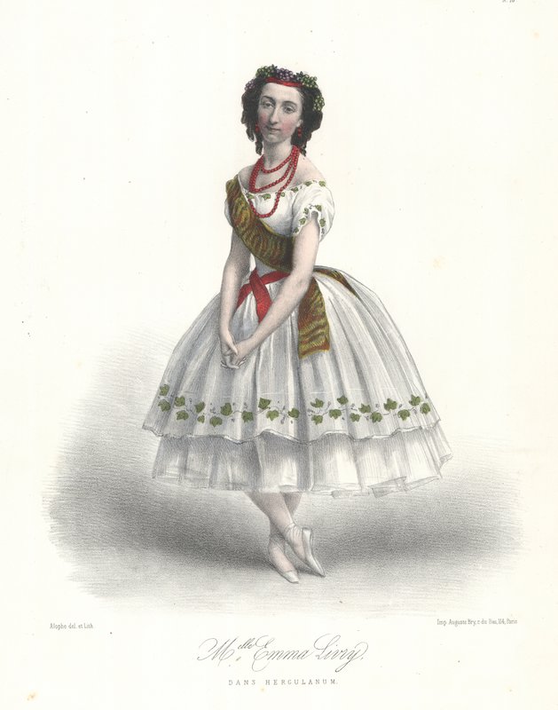La bailarina de ballet francesa Emma Livry en el ballet Herculanum de Felicien David en la Ópera de París de Marie Alexandre (after) Alophe