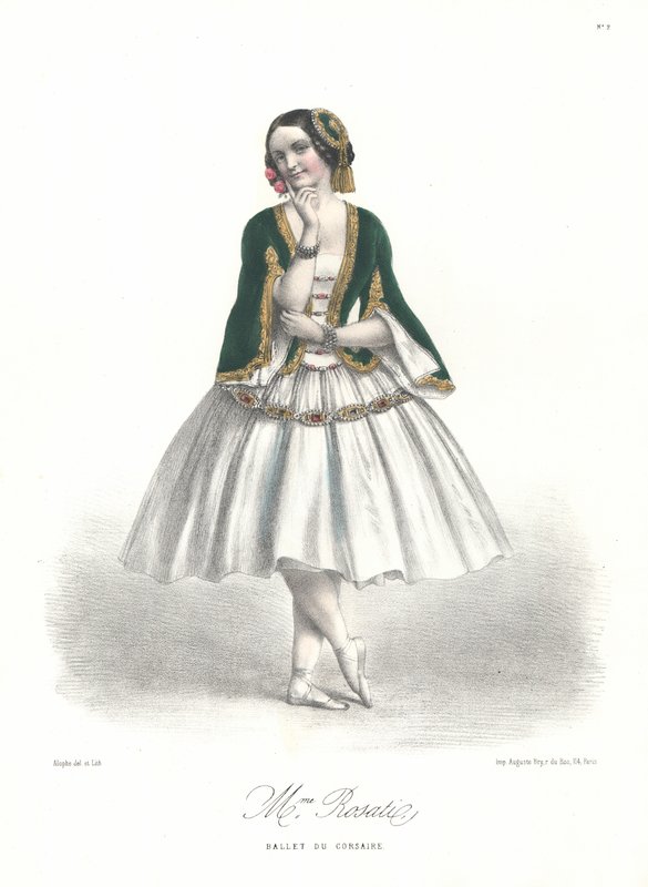 La bailarina de ballet italiana Carolina Rosati en el ballet Le Corsaire de Adolphe Adam en la Ópera de París de Marie Alexandre (after) Alophe
