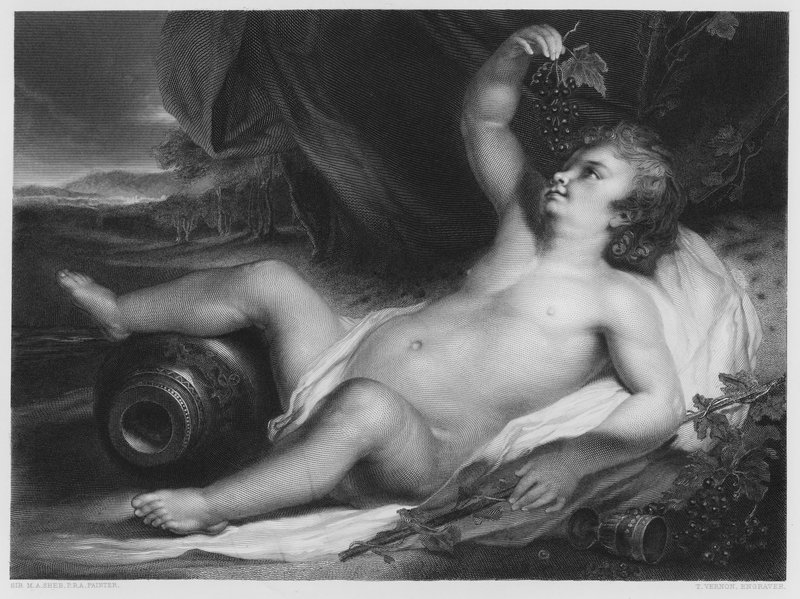 El infante Baco, del cuadro en la Galería Vernon de Martin Archer Shee