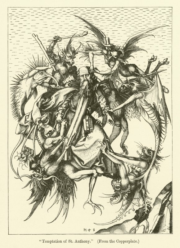 La tentación de San Antonio de Martin (after) Schongauer