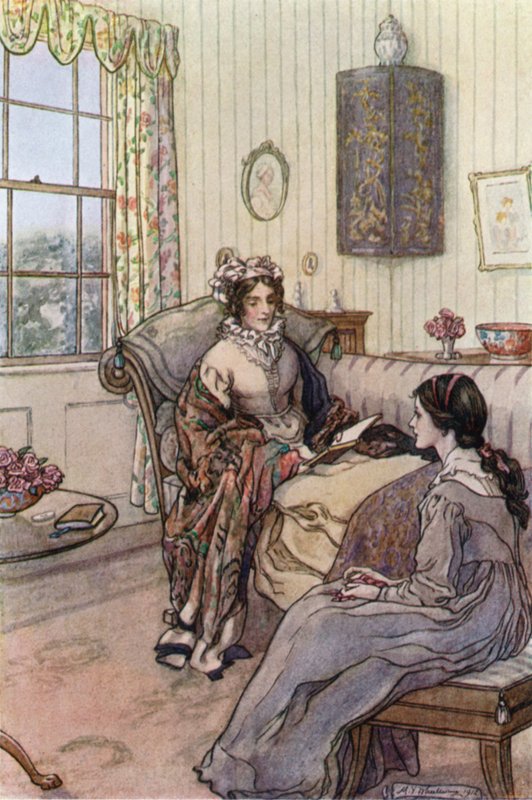 Ilustración para Esposas e hijas de la Sra. Gaskell de Mary V. Wheelhouse