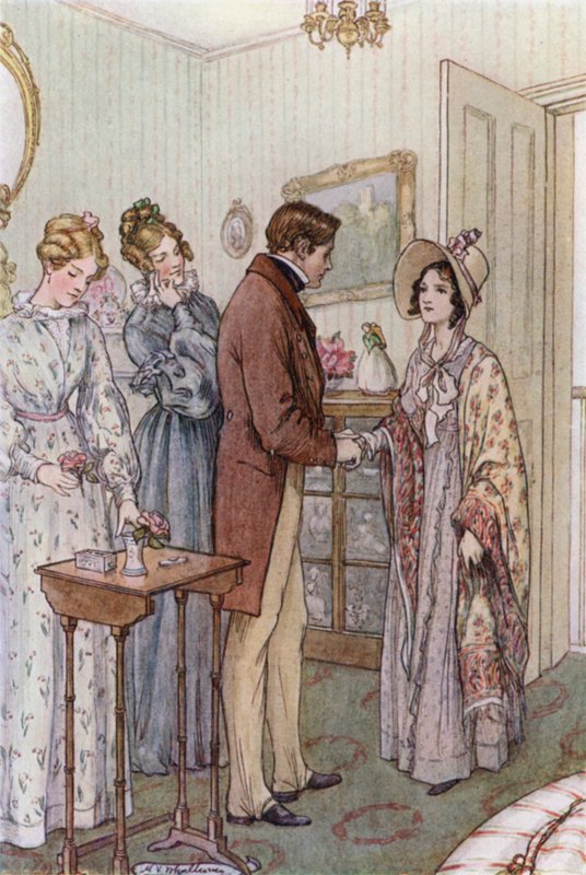 Ilustración para Esposas e Hijas de la Sra. Gaskell de Mary V. Wheelhouse