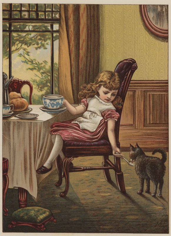 Niña con gato negro de Mary Ellen Edwards