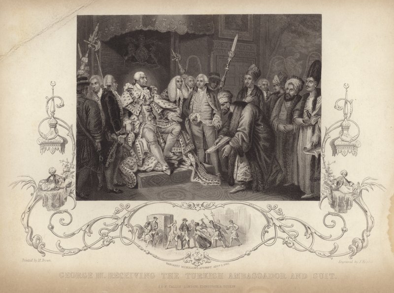 El rey Jorge III recibiendo al embajador turco y su séquito de Mather Brown