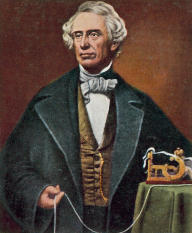 Samuel Morse, inventor y pionero de la telegrafía estadounidense (foto en color) de Mathew (after) Brady
