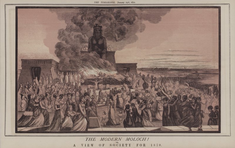 ¡El Moloch moderno! o, Una visión de la sociedad para 1870 (litografía en color) de Matthew