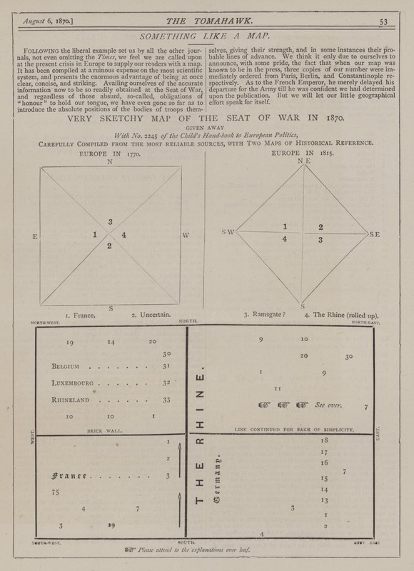 Mapa Muy Esquemático de la Guerra en 1870 de Matthew