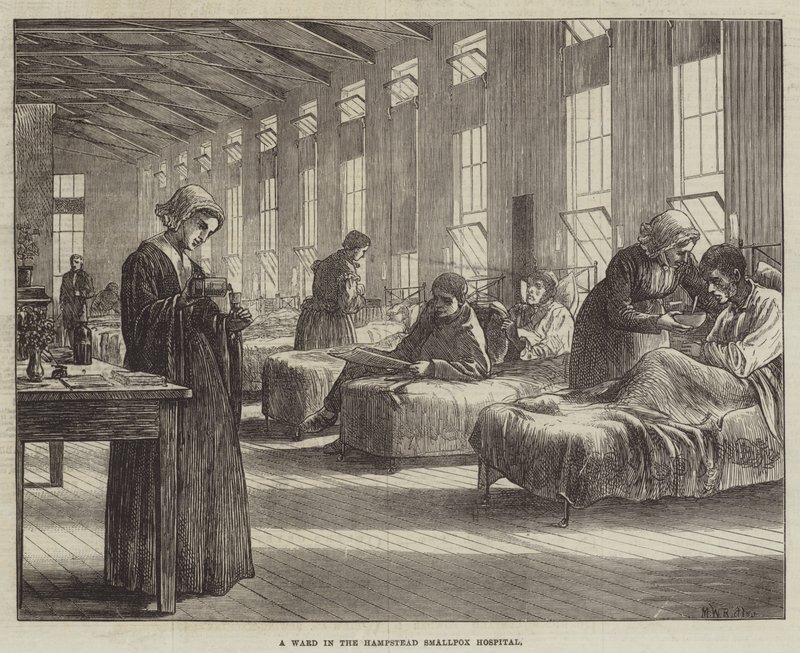 Una sala en el Hospital de Viruela de Hampstead de Matthew White Ridley