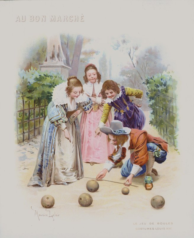 Un juego de petanca, trajes de la época de Luis XIII de Maurice Leloir