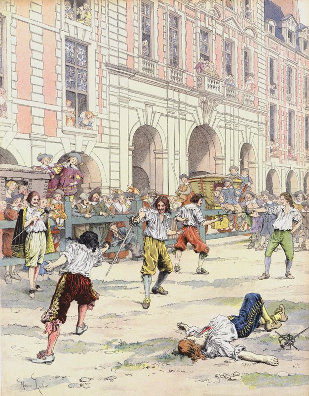 Boutteville y Beuvron se baten en duelo en la Place Royale de Maurice Leloir