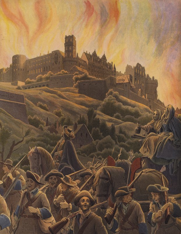 Quema del castillo de Heidelberg de Maurice Leloir