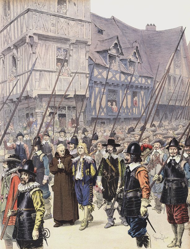 Chalais, habiendo conspirado contra Richelieu, es llevado a su ejecución en Nantes de Maurice Leloir