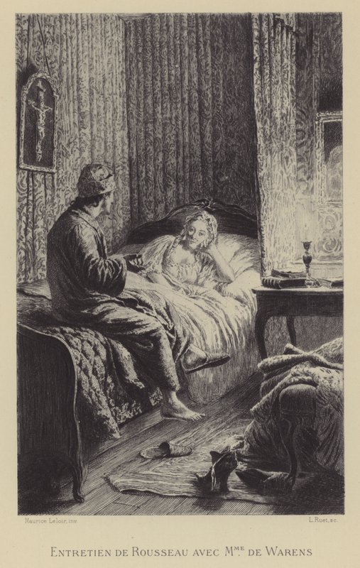 Conversación entre Rousseau y Madame de Warens de Maurice Leloir