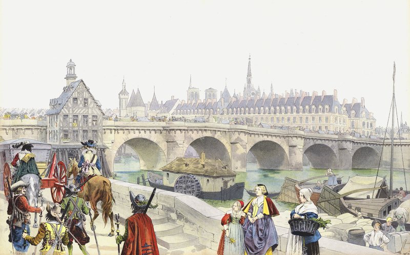 Exiliada a Blois, María de Médicis y su séquito abandonan el Louvre de Maurice Leloir