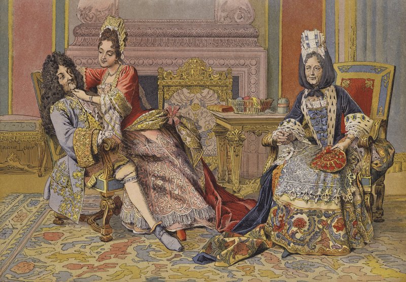 Familiaridad de la duquesa de Borgoña con el rey Luis XIV de Maurice Leloir