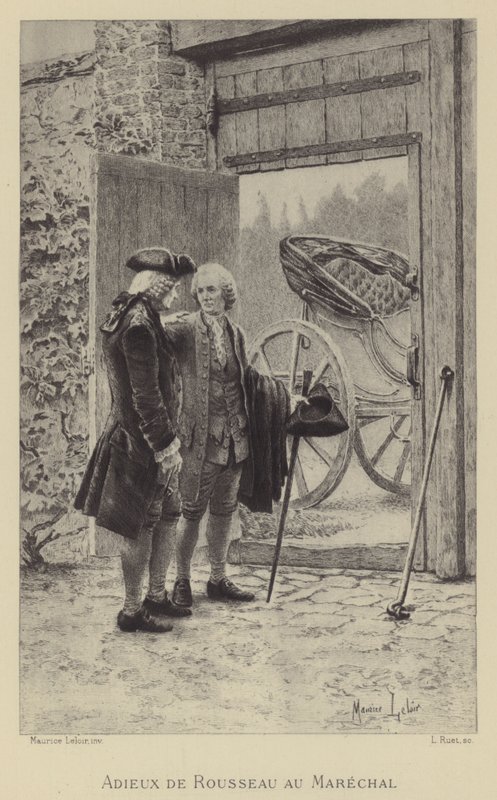 Despedida de Rousseau al Mariscal (grabado) de Maurice Leloir