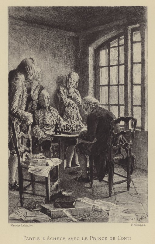 Partida de ajedrez con el Príncipe de Conti de Maurice Leloir
