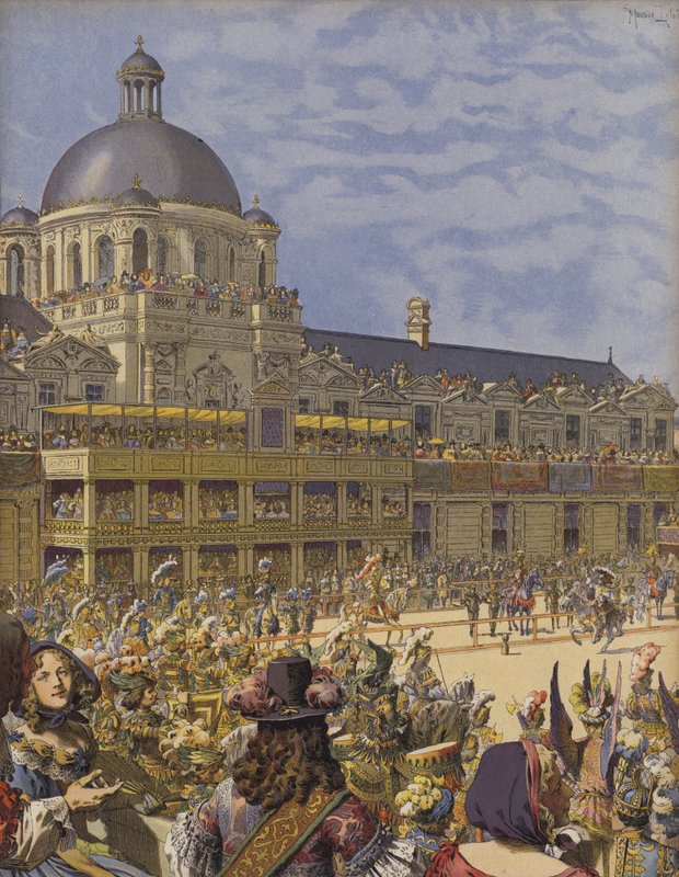 Gran carrusel de las Tullerías, carrera de cabezas por el Rey emperador de los Romanos de Maurice Leloir