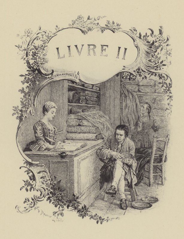 Ilustración para el Libro II de Las Confesiones de Jean-Jacques Rousseau de Maurice Leloir