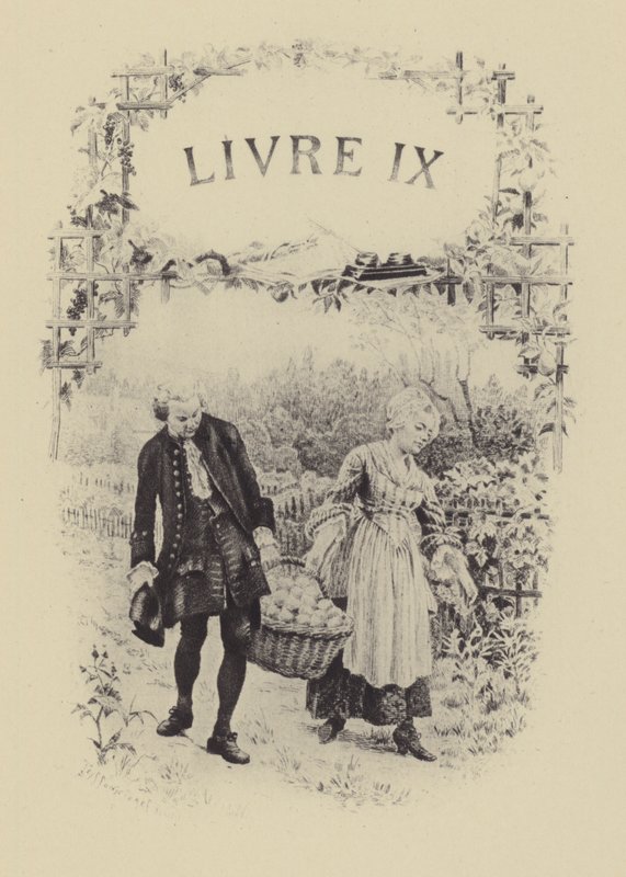 Ilustración para el Libro IX de Las Confesiones de Jean-Jacques Rousseau de Maurice Leloir