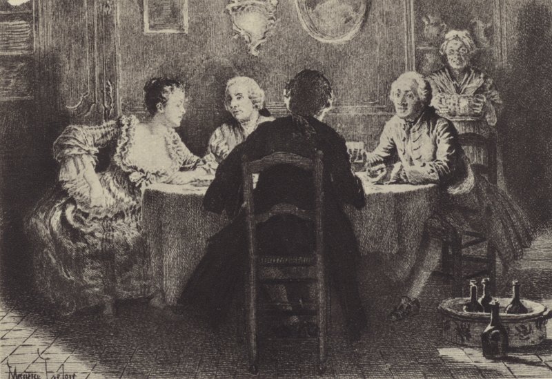 Ilustración para el Libro VIII de Les Confessions de Jean-Jacques Rousseau de Maurice Leloir