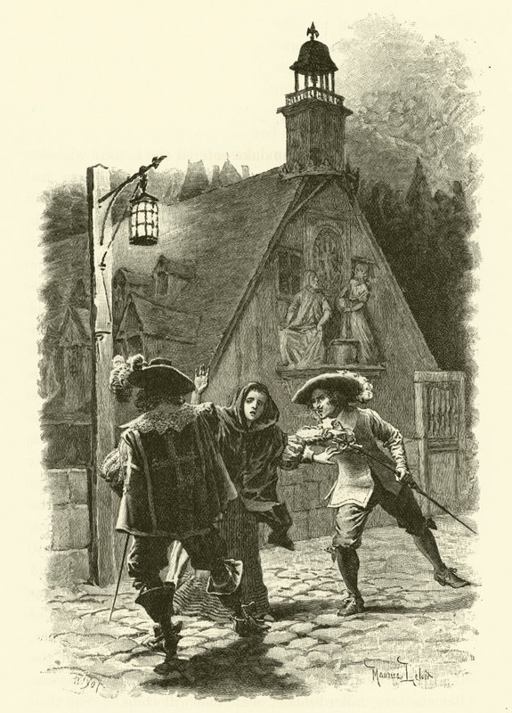 Ilustración de Los Tres Mosqueteros de Maurice Leloir