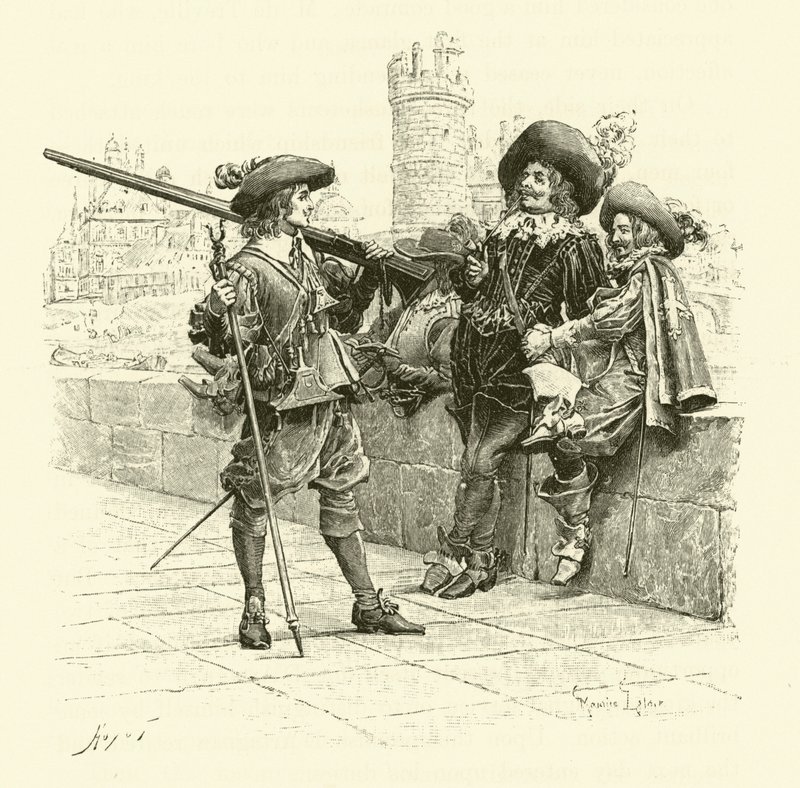 Ilustración para Los Tres Mosqueteros de Maurice Leloir
