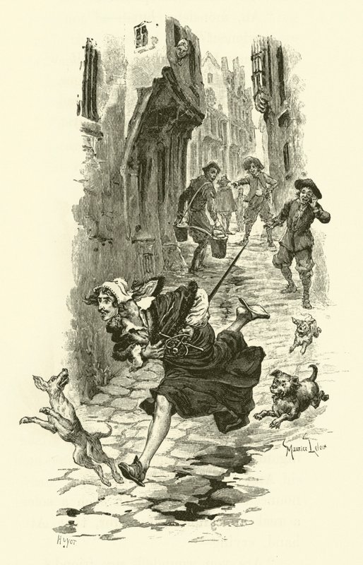Ilustración para Los Tres Mosqueteros (grabado) de Maurice Leloir