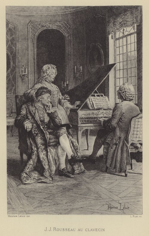 Jean-Jacques Rousseau en el clavecín de Maurice Leloir