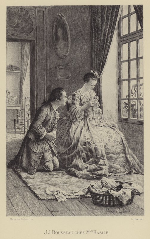 Jean-Jacques Rousseau en la casa de Madame Basile de Maurice Leloir