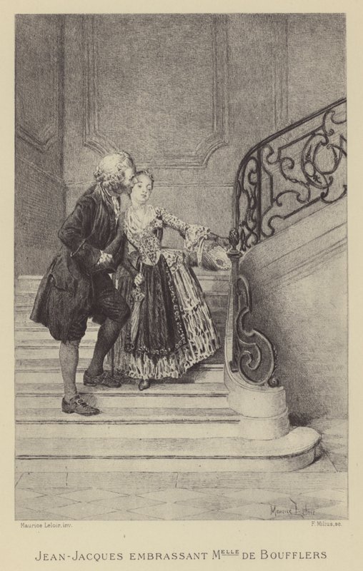 Jean-Jacques Rousseau besando a Madame de Boufflers de Maurice Leloir